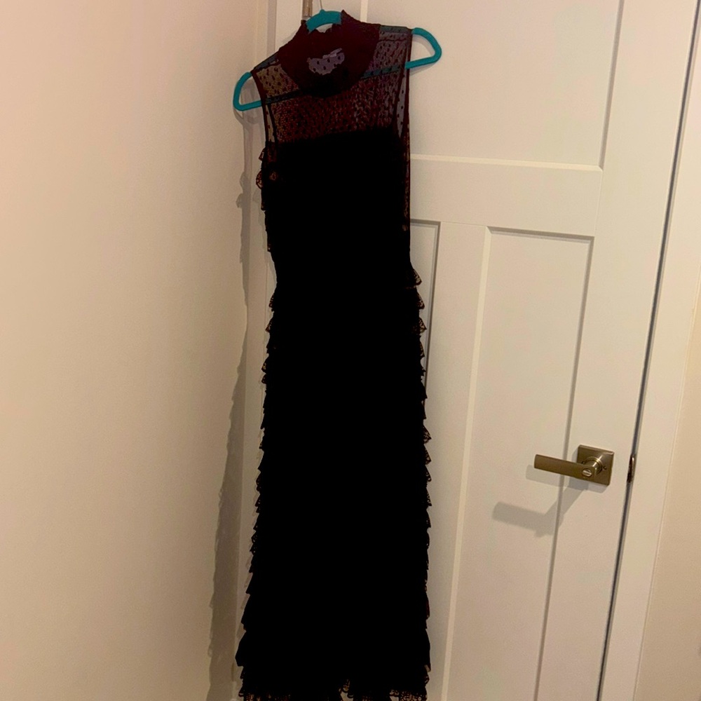 Maxi length dress, black, sheer size large